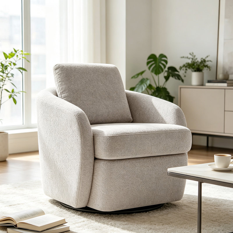 Fauteuil pivotant rembourré 28,7 po , Chameau