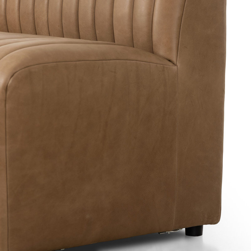 Augustine Upholstered Dining Bench, 31.5" H x 49" W x 28" D, Palermo Drift Genuine Leather