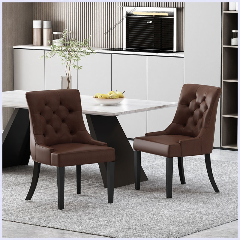 Chaise rembourrée Modern, Marron foncé