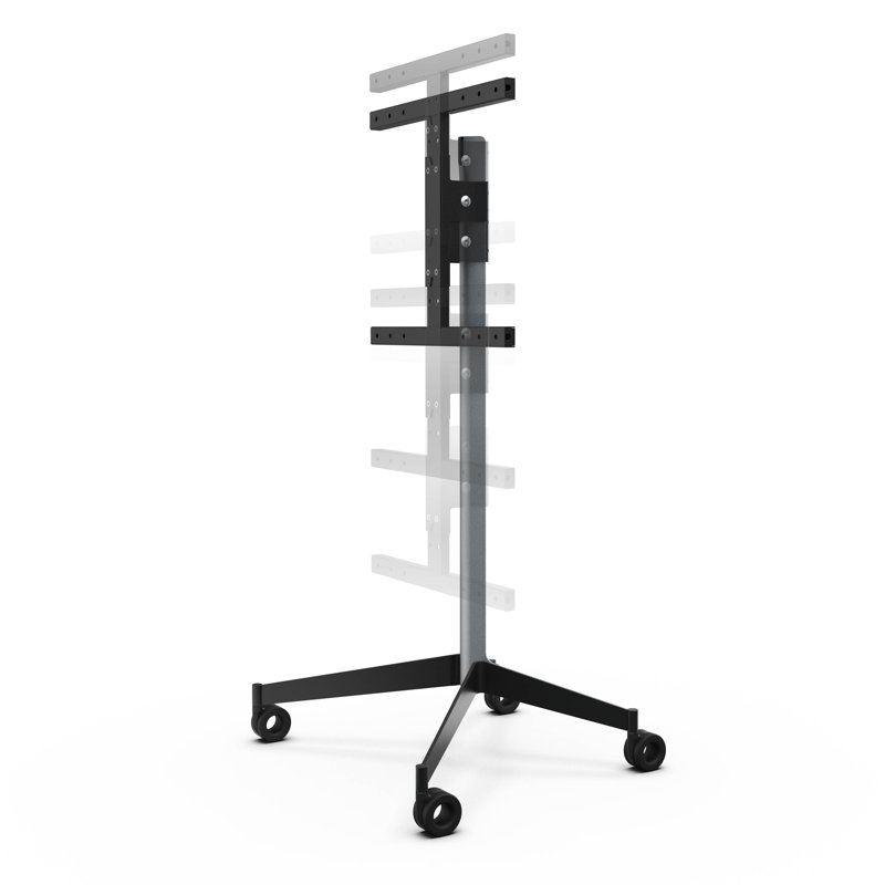 Universal TV Stand - Metal Grey, Black, 122.60cm H x 60.10cm W x 47cm D