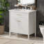 Meuble-lavabo avec lavabo, armoire de salle de bain avec portes à fermeture en douceur et tablette réglable, 30 po