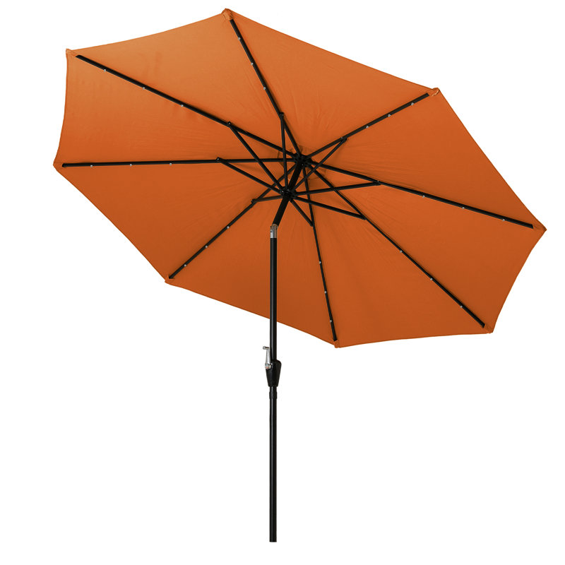 Parasol de marché éclairé 9 pi 8 po Hargis, Orange