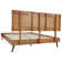 Georgina Solid Wood Platform Bed Frame with Headboard, Mid Century Geometric Pattern