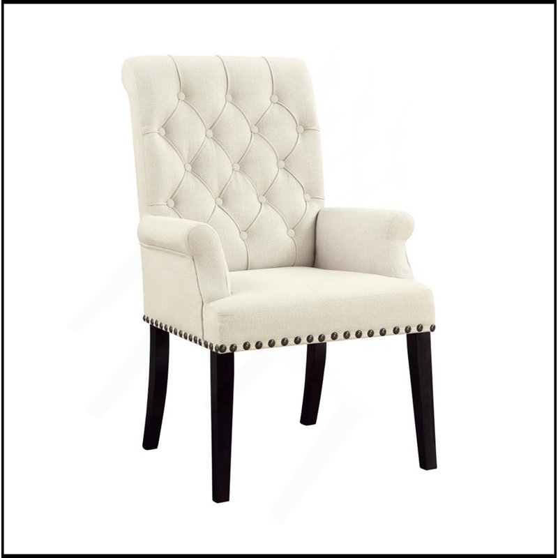 Fauteuil rembourré en tissu, beige