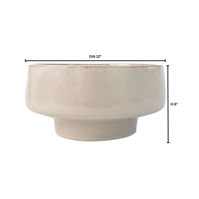 Elevated Earthenware Decorative Bowl