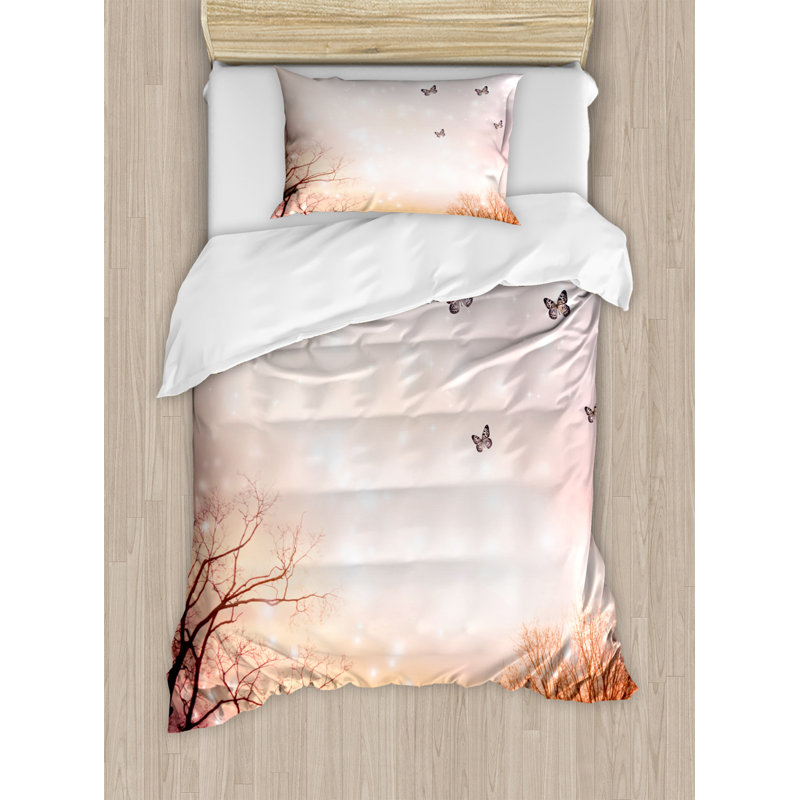Rustic Polyester Floral Duvet Cover