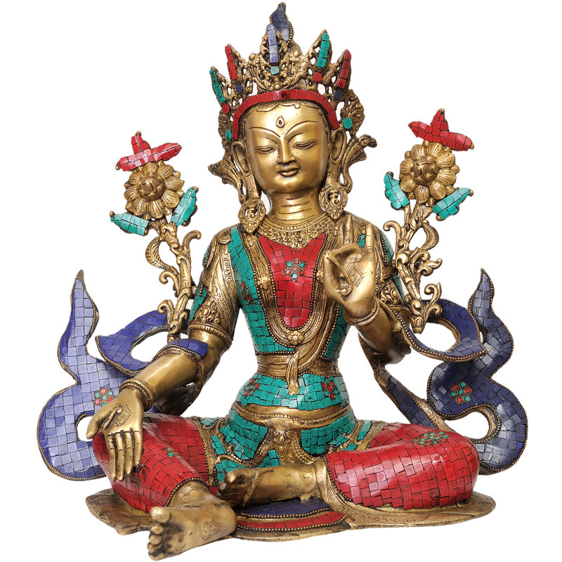 Bouddha tibétain, déesse du sauveur, Tara verte