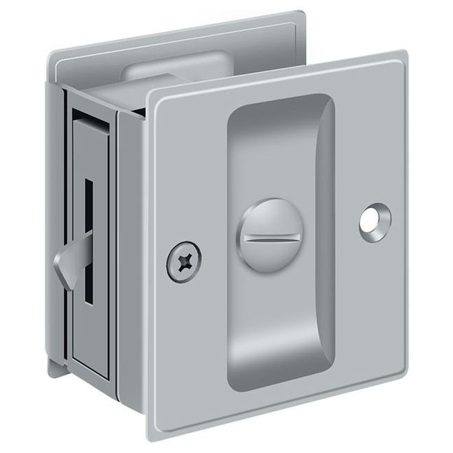 Serrure de poche Deltana SDL25U26D, 2 1/2 po x 2 3/4 po, fini chrome brossé, Chrome brossé