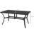 Rectangular Outdoor Table For 6, Steel Patio With Umbrella Hole, Black, Garden And Balcony, 59"X35.5 6 People, &