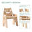 Solid Wood Montessori Weaning Chair, Adjustable Height Toddler Activity Chair with Cute Cat Design & Heavy Duty Support (176 lbs Capacity)-2054561668