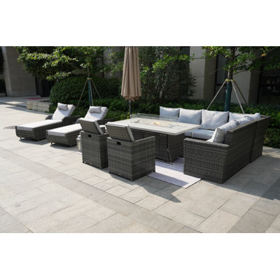 Alseepa 12 - Person Patio Conversation Set with Cushions
