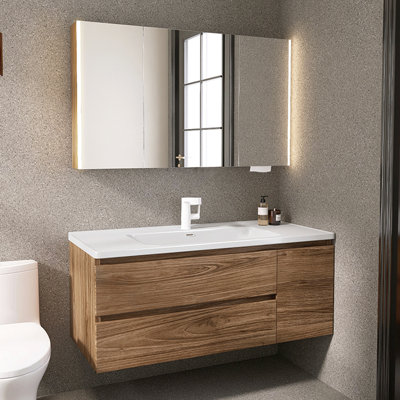 Armoire de salle de bain minimaliste de style rétro