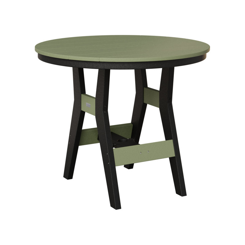 Harbor Outdoor Round Dining Table, Sage, Black