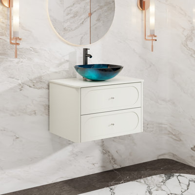 30" Wall Mounted Single Bathroom Vanity With Vessel Sink,Faucet