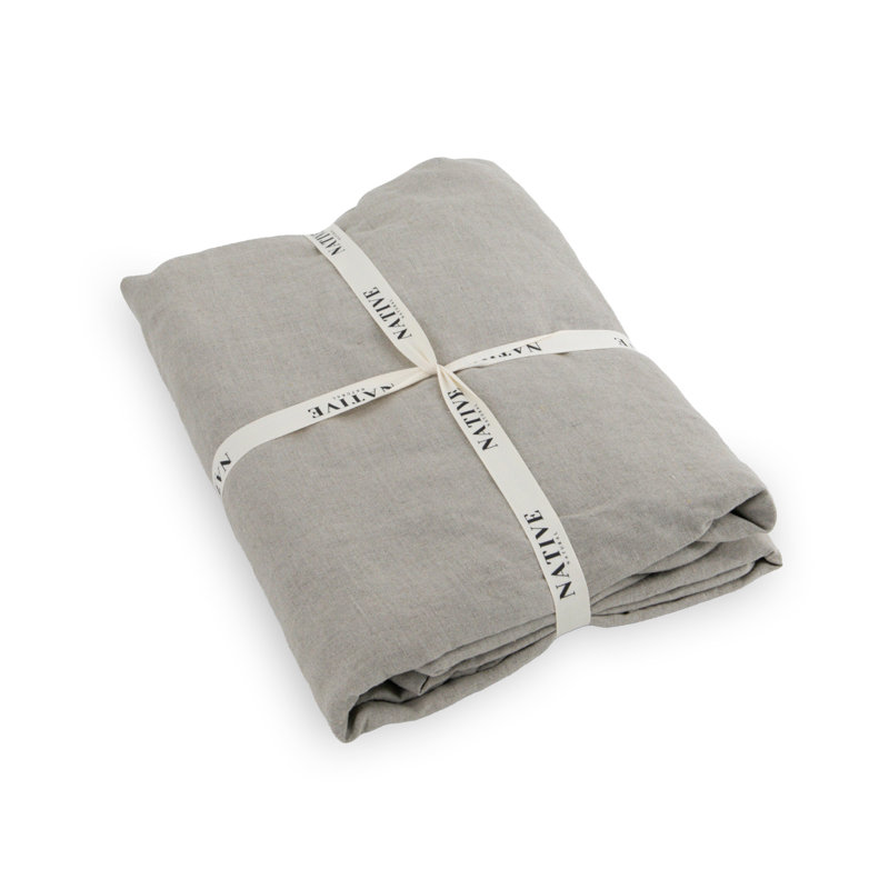 100% Linen Machine Woven Duvet Cover, Cream, Single (3')