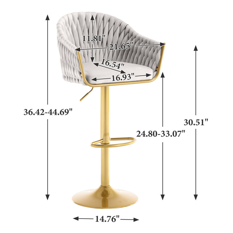 Tabouret Adalay, Gris clair