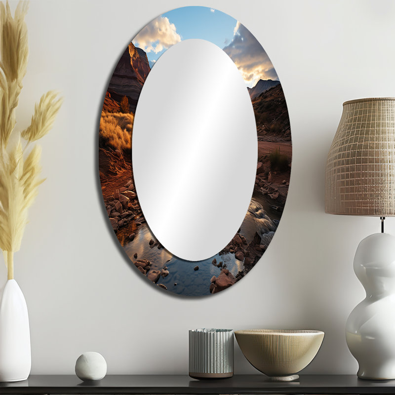 Kronos - Miroir paysager en métal, 36 po x 24 po