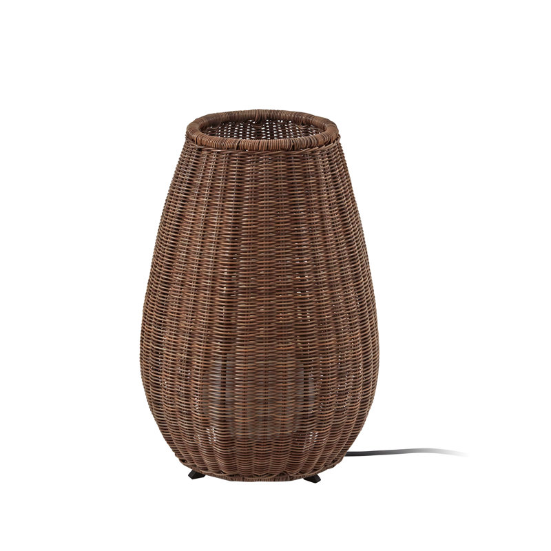 Amphora LED Floor Lamp, Rattan Brown