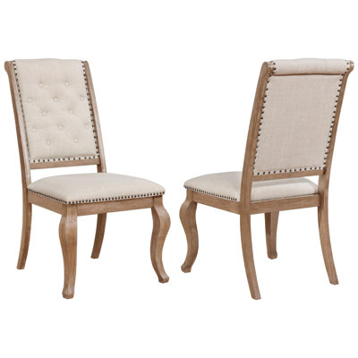Set Of 2 Fabric Upholstered Dining Chairs