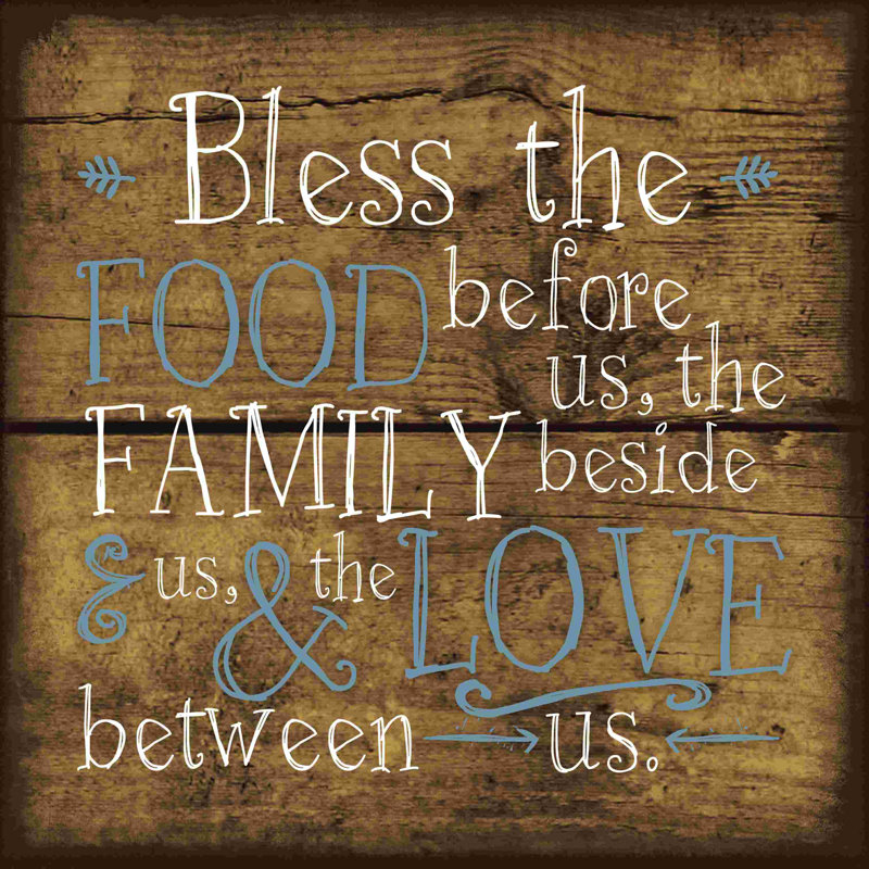 «Bless Food Wood Grain», impression sur toile tendue, L 12 po x H 12 po