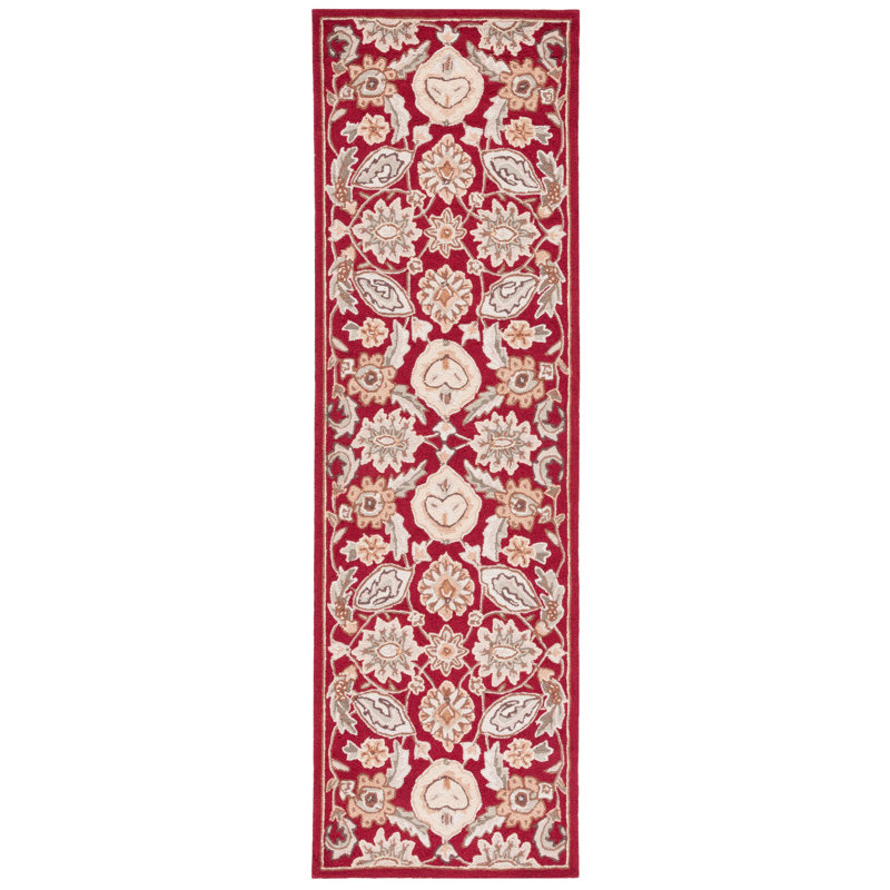 Tapis performance oriental crocheté à la main et facile à entretenir Taran, Tapis de couloir 2 pi 6 po x 8 pi