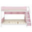 Lit superposé Sturdy Kids Sleep avec accès à l'escalier rayé et tablettes de rangement latérales-1140433750-1140433751