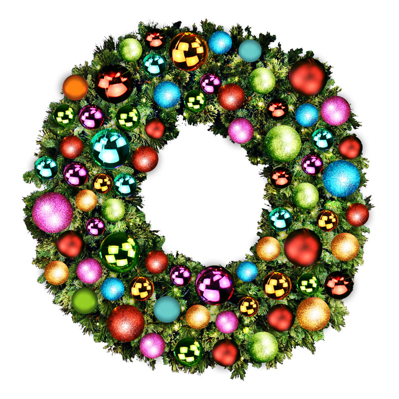 Couronne lumineuse, H 8 po x l 72 po x P 72 po, Bleu / rose / rouge / vert