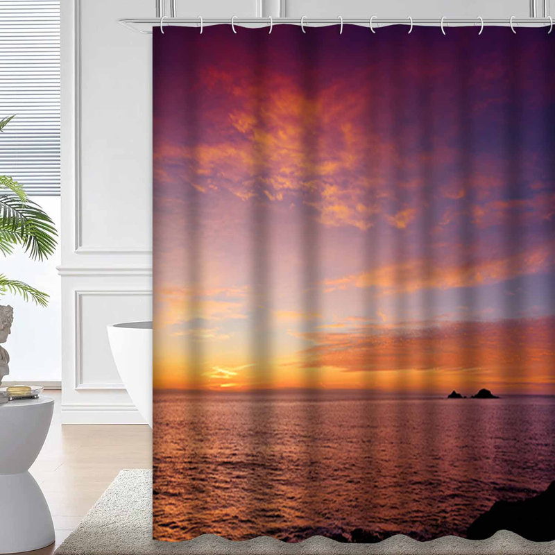 Magnifique coucher de soleil sur la côte anglaise avec 12 crochets, L 72 po x l 72 po