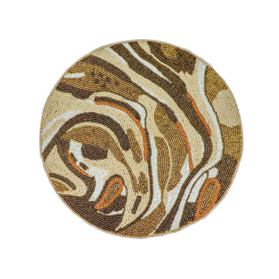 Glass Beads Abstract Round Placemat