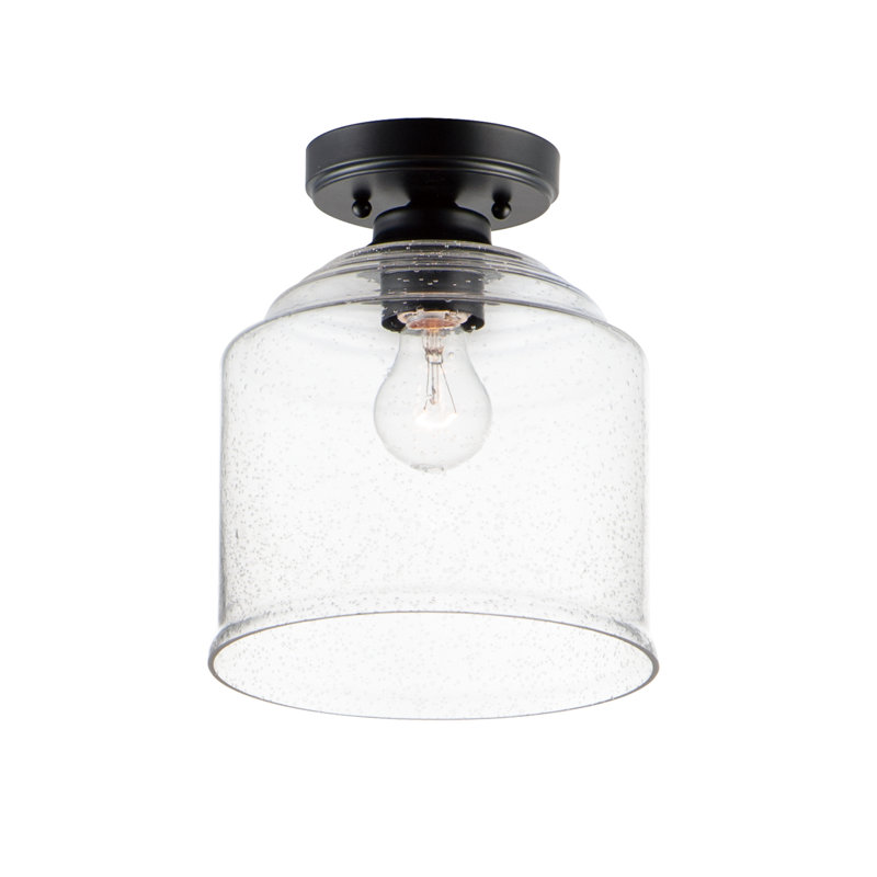 Nunez Glass Flush Mount, Black