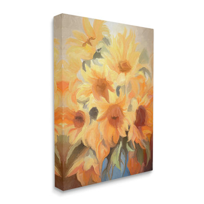 Traditional Yellow Blooms Canvas Wall Art by Ramona Murdock