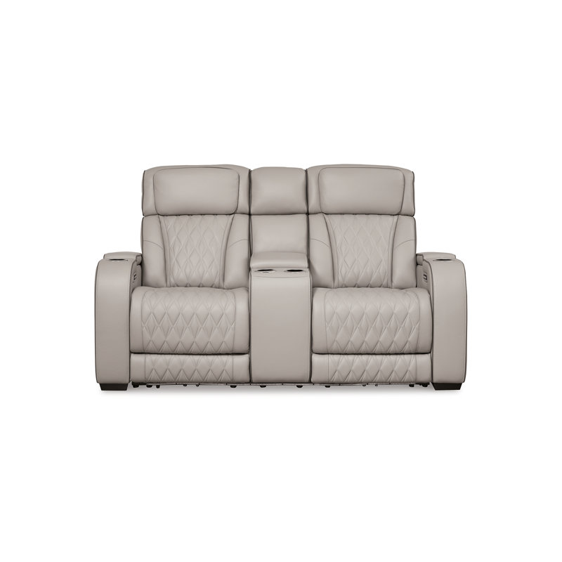 Causeuse inclinable en cuir Boyington, Gris