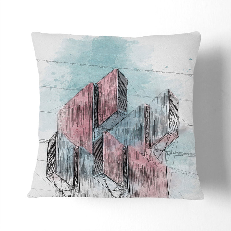 Abstract Square Throw Cushion, 55cm H x 55cm W x 20cm D