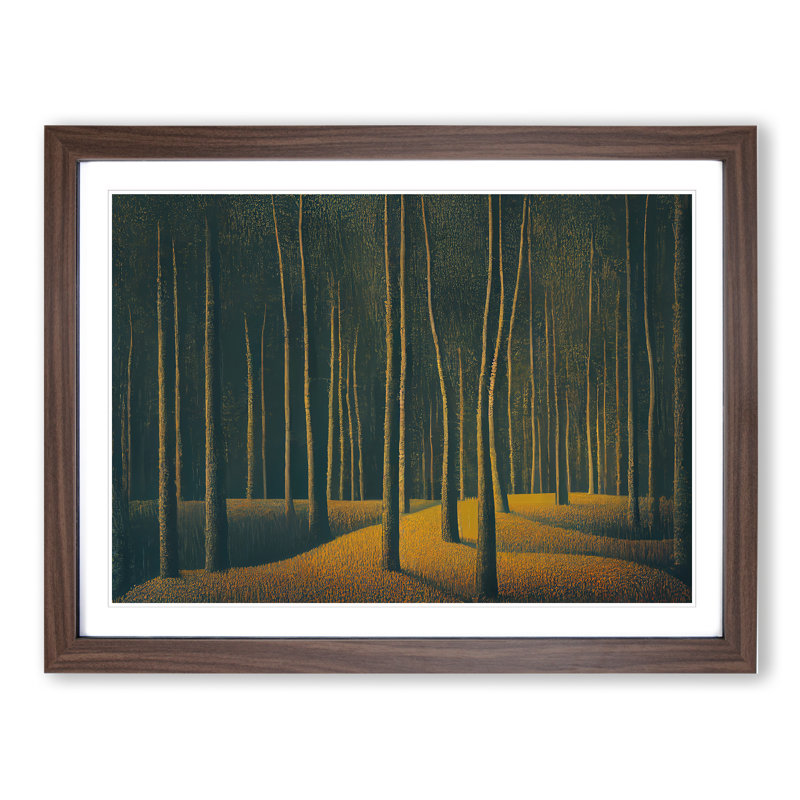 XH1022-633X An Extraordinary Forest - Single Picture Frame Print, Walnut, 34cm H x 46cm W x 2cm D