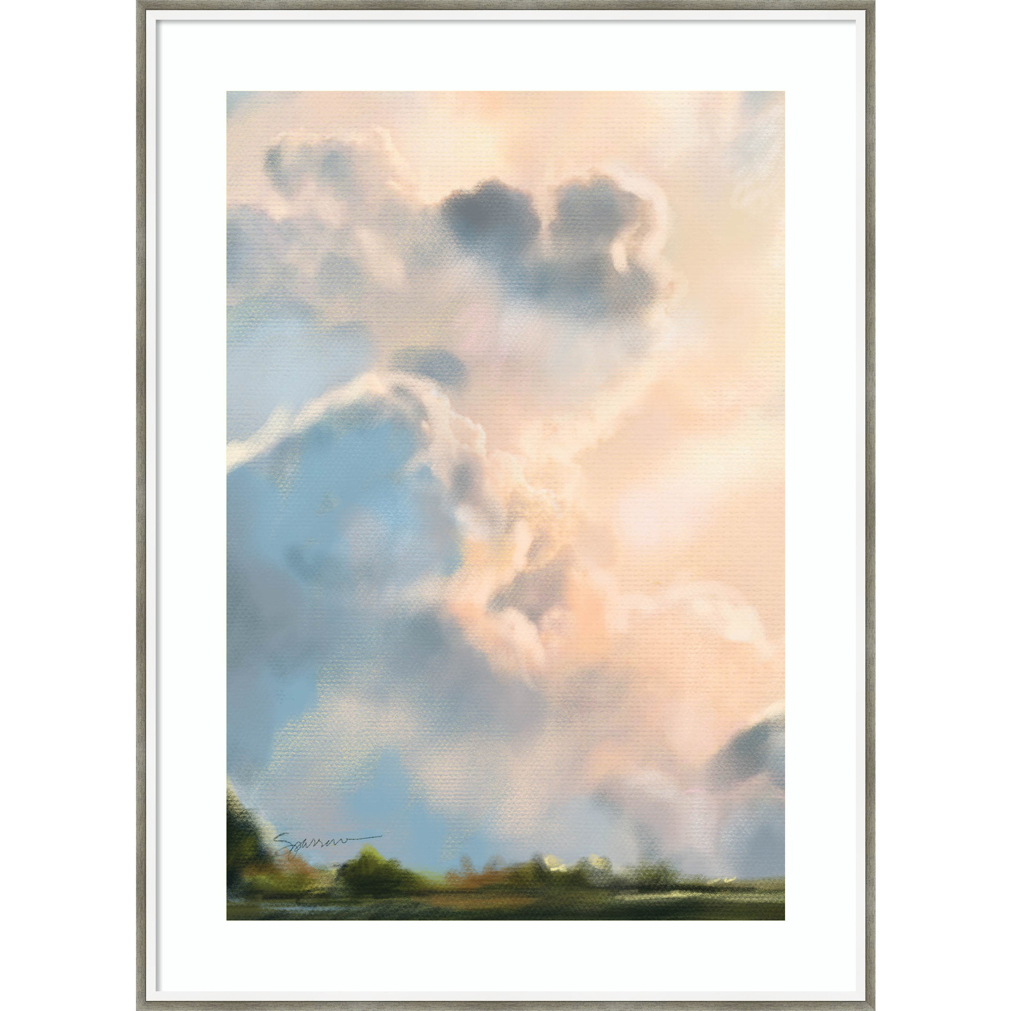 Cloud I by Mary Sparrow, Silver Framed, 30" W x 41" H x 2" D