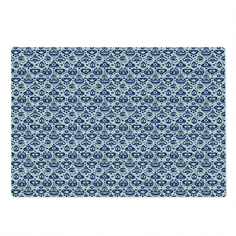 Planche à découper Ambesonne bleu marine grande taille rétro ikat bleu blanc