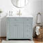 Meuble-lavabo bleu-gris 36 po avec lavabo en céramique - Tiroirs à fermeture en douceur, structure en bois, rangement multi-organisateur, 92 x 47 x 86 cm-1173143690
