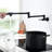 Kitchen Faucet - Brass Wall Mount Pot Filler, Black, 360 Rotatable Double Jointed Arms Mounted Filler Material With Joint Swing Arms, Black Finish
