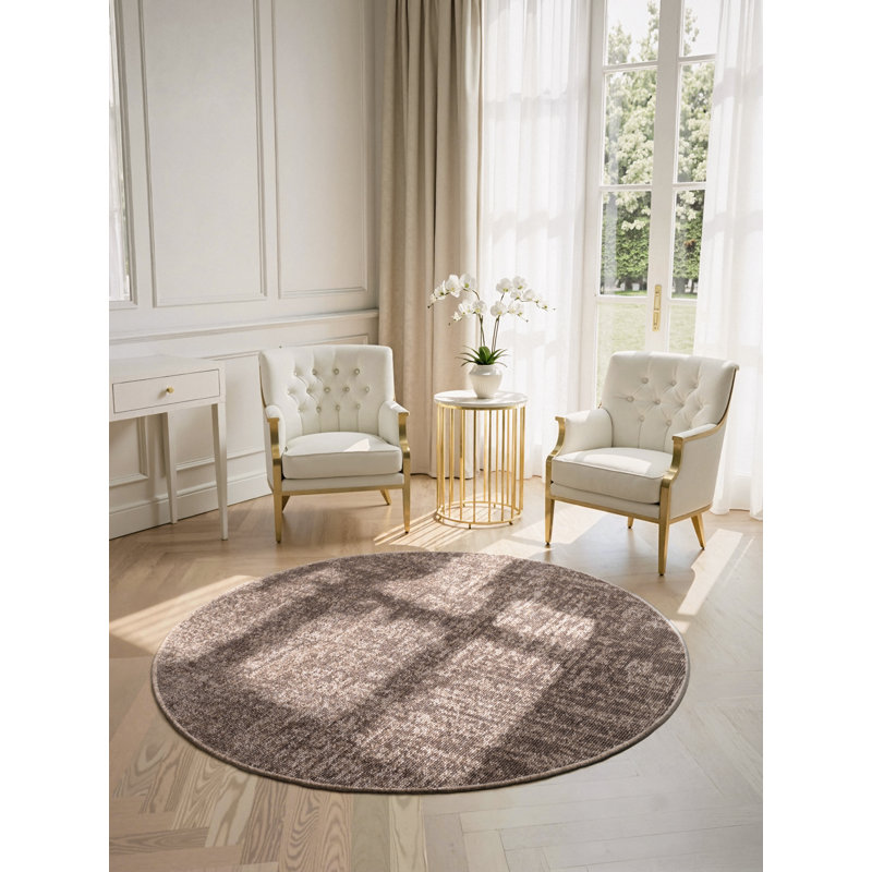 Geometric Cotton Area Rug, Round 200 cm