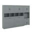 Lit escamotable simple avec placard, tiroirs et bureau