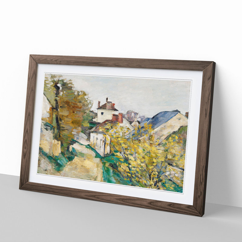 House of Dr. Gachet by Paul Cezanne - Picture Frame Painting, Walnut Framed, 27cm H x 36cm W x 2cm D