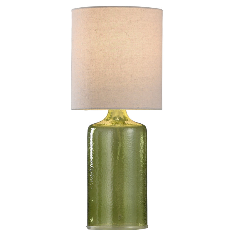 Bethezel Glass Table Lamp, Green, Taupe
