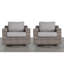 Fauteuil pivotant de luxe pour l'extérieur avec coussin - Structure en aluminium - rouille, gris, l 33 po x H 26 po, P 33 po