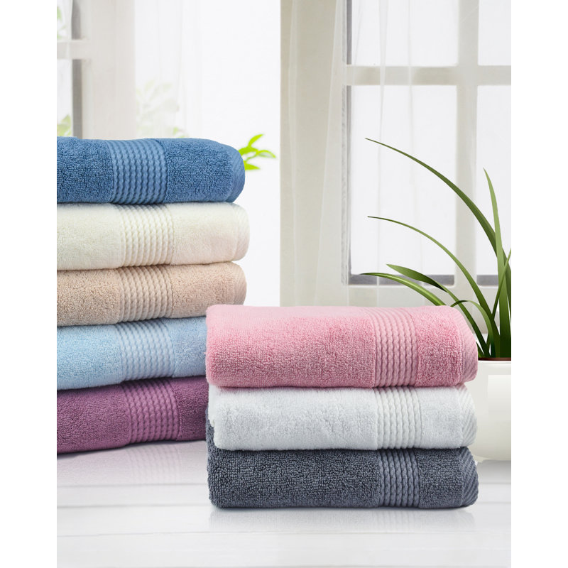 Adlena Turkish Cotton Bath Towel Set, Dark Gray