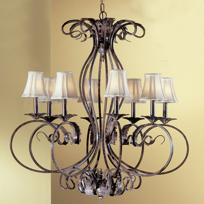 Lustre classique/traditionnel 8 lumières ombré avec accents de cristal Comeau