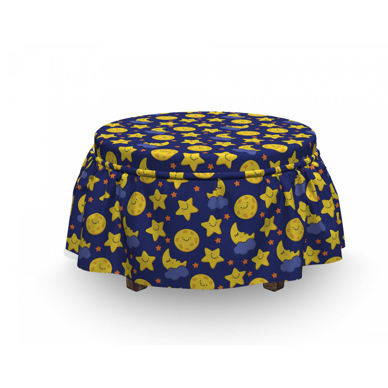 Ensemble de housse pour repose-pieds 2 pièces Baby Sleeping Moon At Night Time
