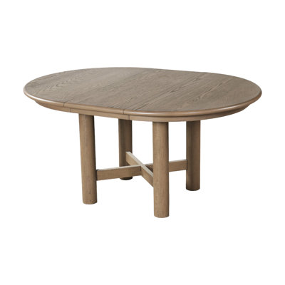 47" to 63" Extendable Oval Wood Dining Table with 16" Removable Leaf, Solid Wood Legs Seats 4-6