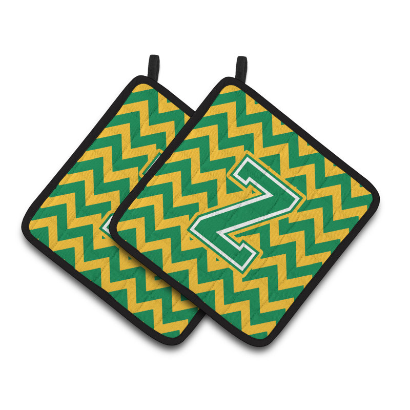 Poignée à chevrons, Z, Vert/doré
