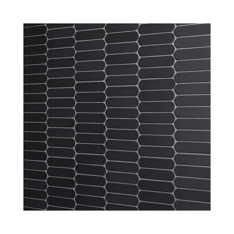 Artefino Element 1-1/2" x 6" Capsule Mosaic (10 PC Per Carton) (10.00 SQFT Per Carton), Charcoal