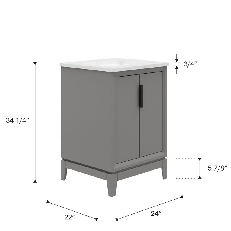 24" Single Bathroom Vanity Set, Cashmere Gray